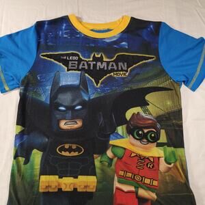 Lego Batman Graphic Long Sleeve Crew Neck T-Shirt Youth Boys Size S Blue